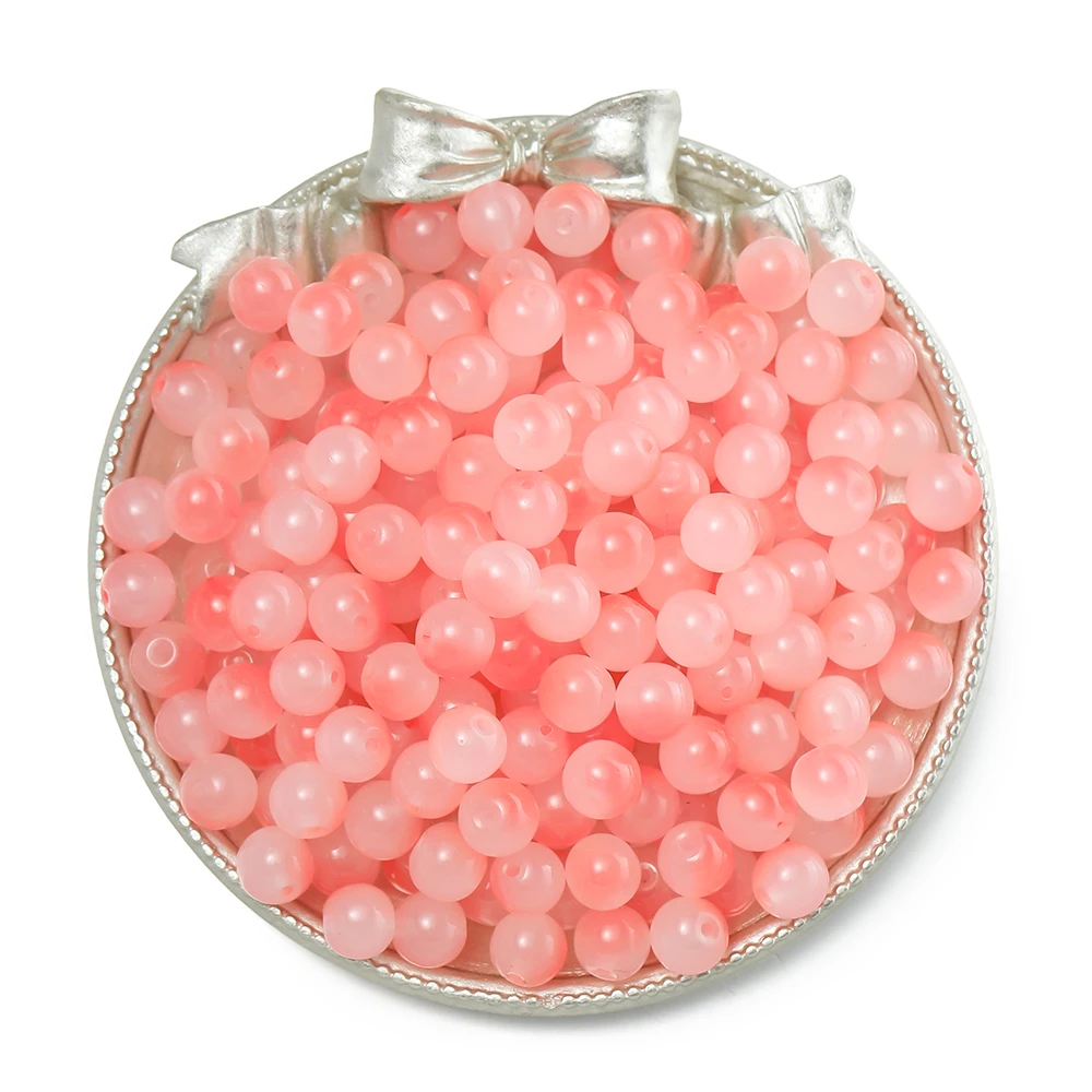 Colorful Round Glass Beads for DIY Jewelry Crafting - 50 Pieces