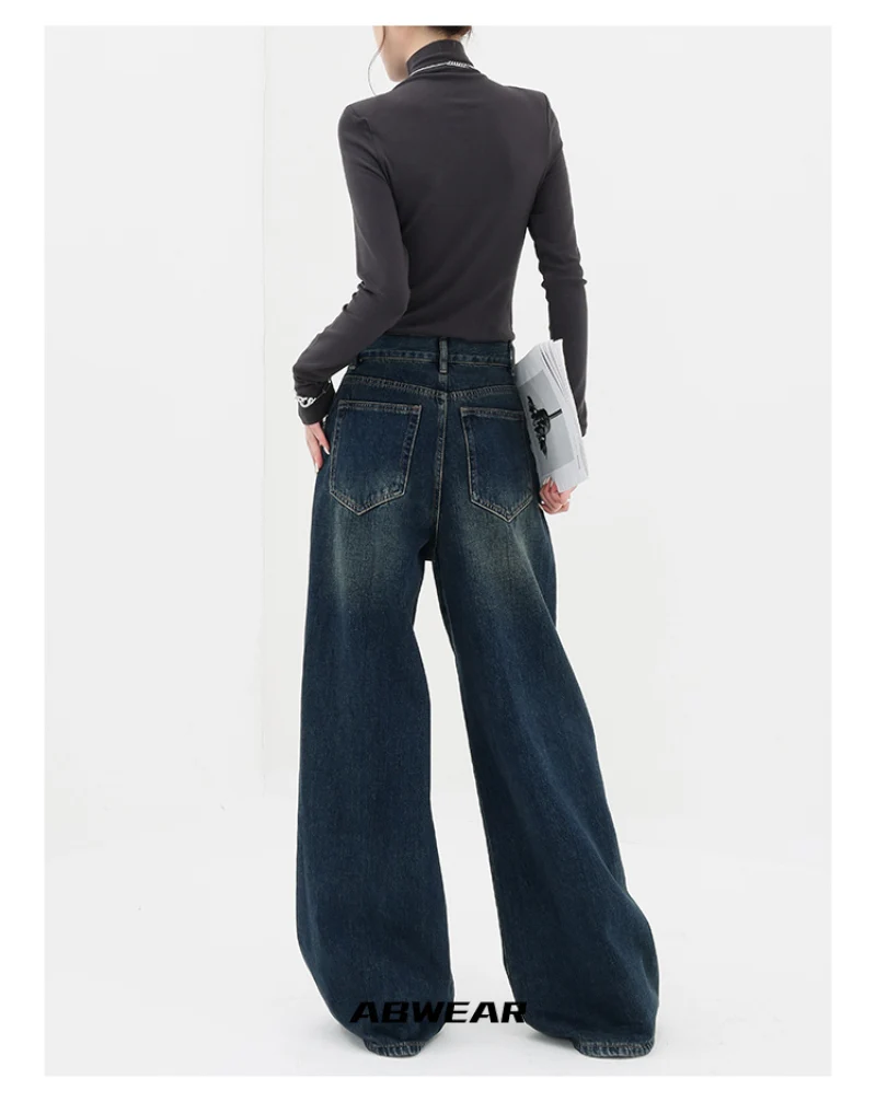 Retro Wide Leg Baggy Jeans Y2k Spring Summer New Loose