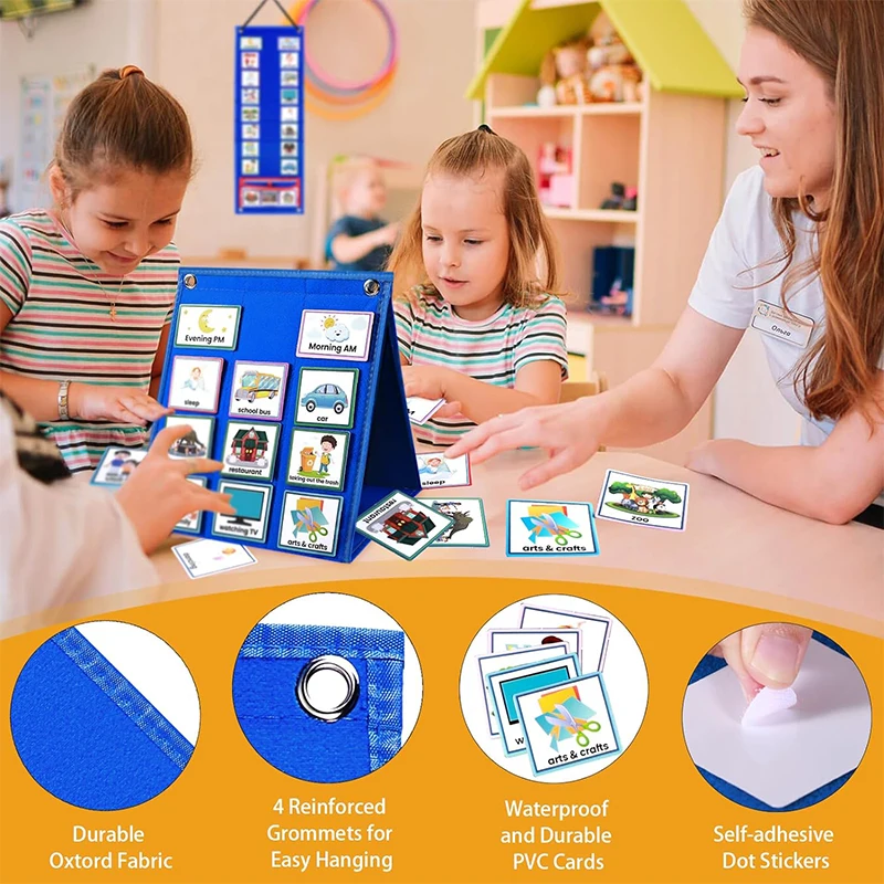 Kids Visual Schedule Calendar Chart 3 in 1 Toddler Weekly Routine Chart Daily Schedule for Kids Autism Learning Tools Gift 3