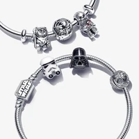 New Charm plata de ley 925 Silver Disney Star Warsries Mandalorian Helmet Charm Bead Fit Original brand bracelet Birthday Gift 1