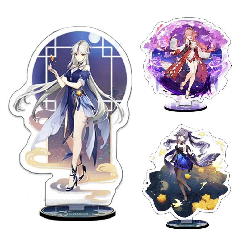 Аниме-фигурка Genshin Impact Hutao Yae Miko Venti Klee Keqing Qiqi, искусственная пластина, настольное украшение, стоячий знак, подарки для фанатов