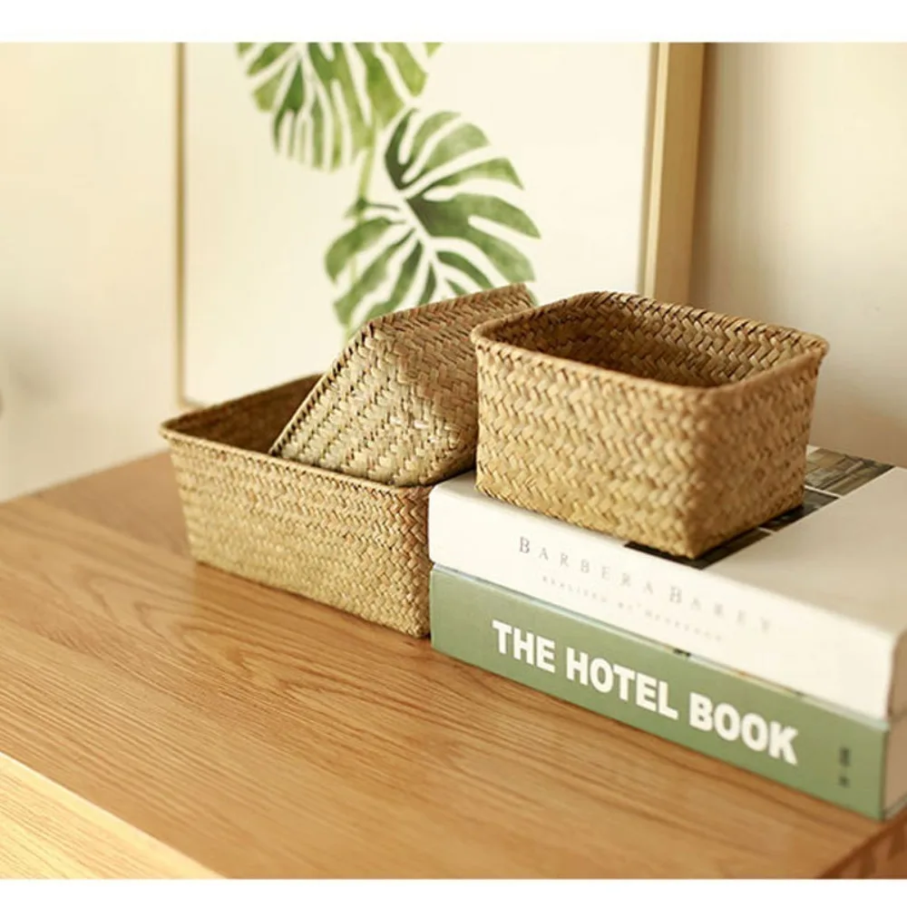 Woven Seagrass Storage Basket for Home Organization