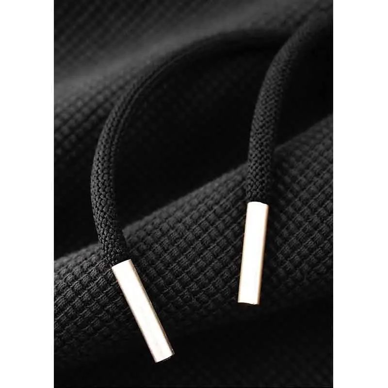 Fashion Street Trend Versatile Loose Waffle Sports Casual Pants Spring Autumn Men Elastic Waist Business Straight Trousers 2024