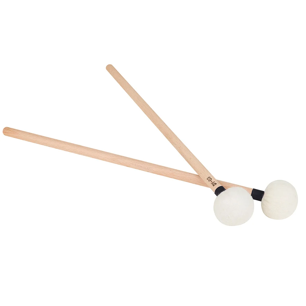 

2 Pcs Timpani Sticks Felt Wooden Handle Snare Drumstick Hammer Accessory with Maple