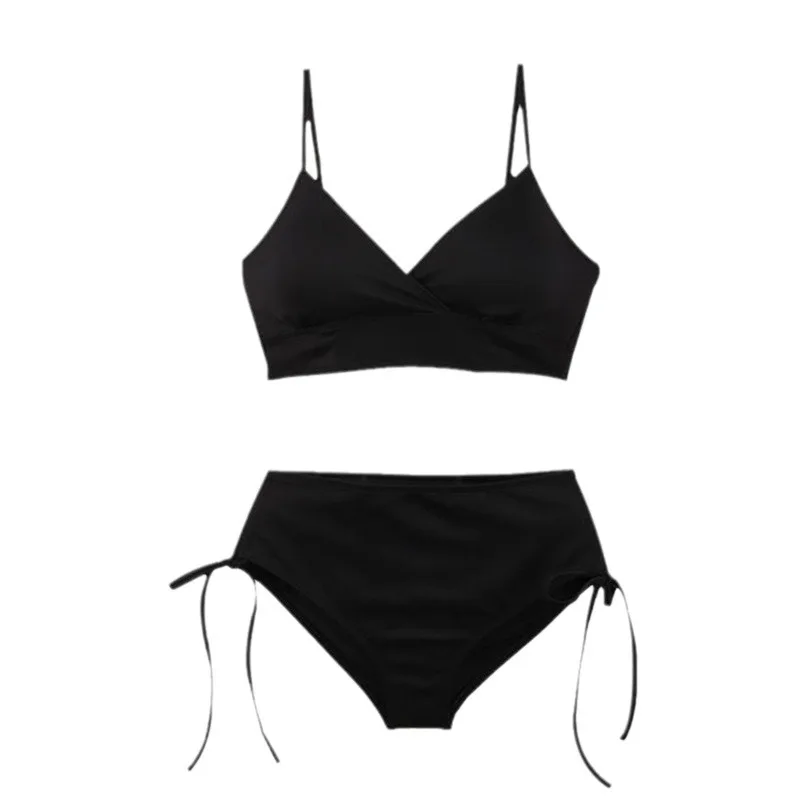 Women's Split Body Swimsuit, Spicy Girl, European and American Style Bikini Set, White Beach Swimwear, Sexy Suspender, New, 2024