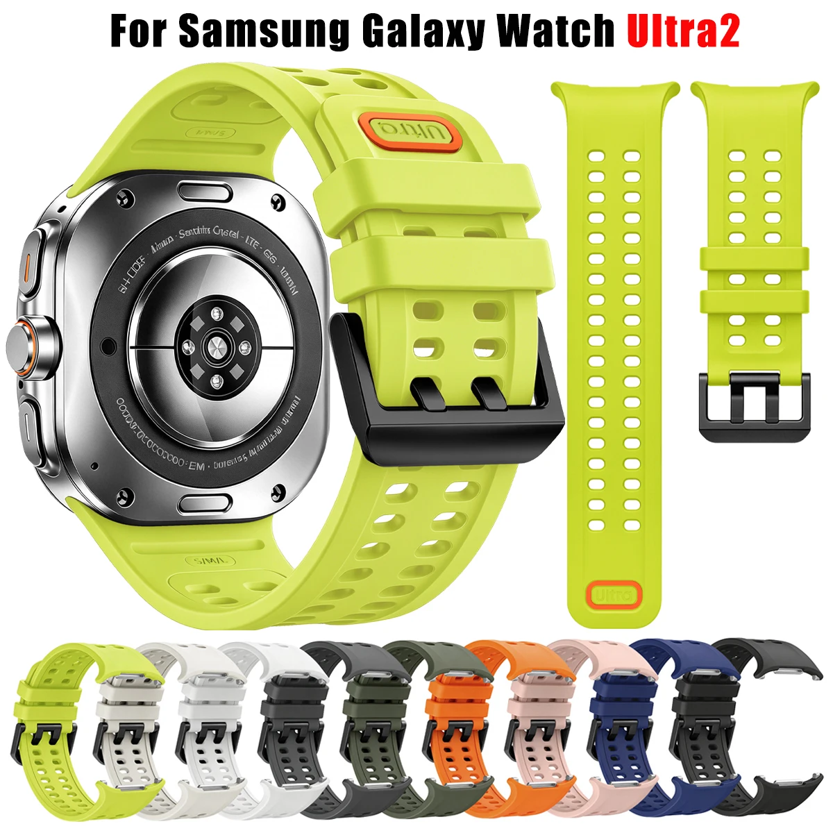 Enhanced Silicone Sport Strap for Smartwatches - Ultra-Comfort Wristband, 47mm, Official Design