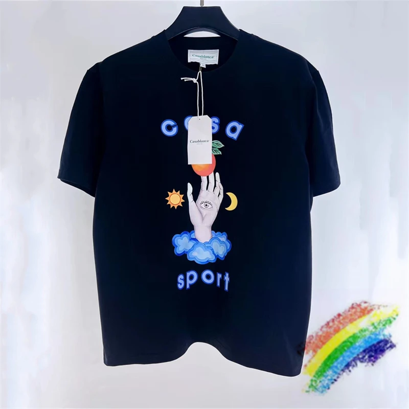 

Palm Orange Casablanca T Shirt Men Women 2023ss Summer Style Oversized Black White Short Sleeve Tees