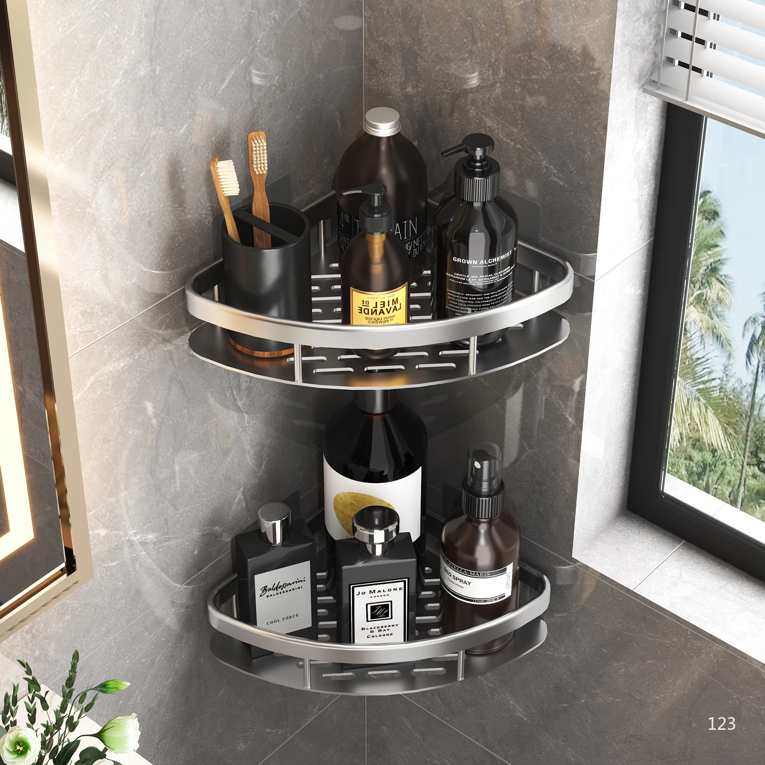 Bathroom Shelf Bathroom Towel Rack Shelves Wall Shower  Shampoo Rack No Drill Shelf Bathroom Tripod Storage Rack 2