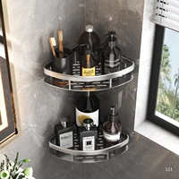 Bathroom Shelf Bathroom Towel Rack Shelves Wall Shower  Shampoo Rack No Drill Shelf Bathroom Tripod Storage Rack 2