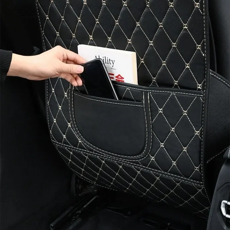 어린이용 가죽 자동차 발차기 방지 매트, 자동차 뒷좌석 보호대 커버, 어린이 뒷좌석 더러움 방지 패드, 보관 가방, 자동차 액세서리