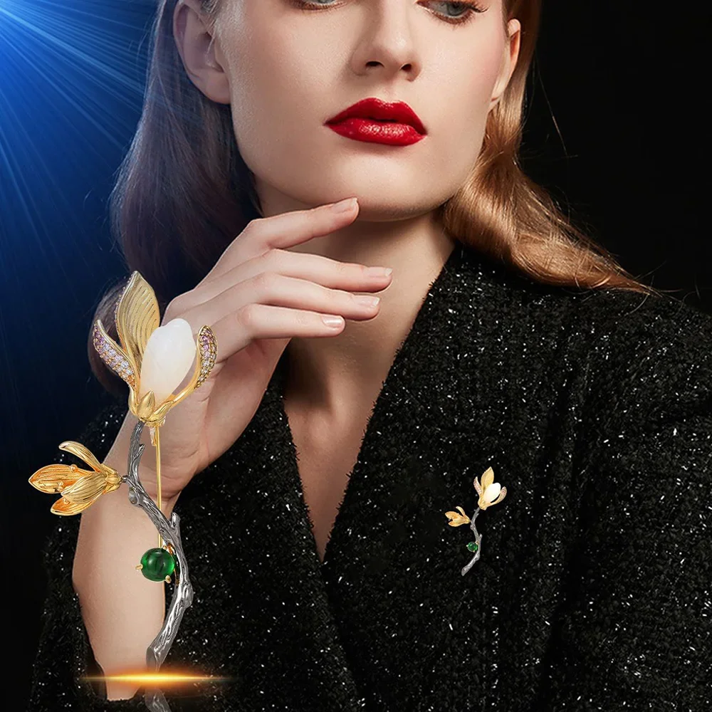 

Plum Blossom Flower Pearl Brooch For Wedding Bouquet Wedding Hijab Scarf Pin Up Buckle Women Brooch Clothing Collar Jewelry Pin