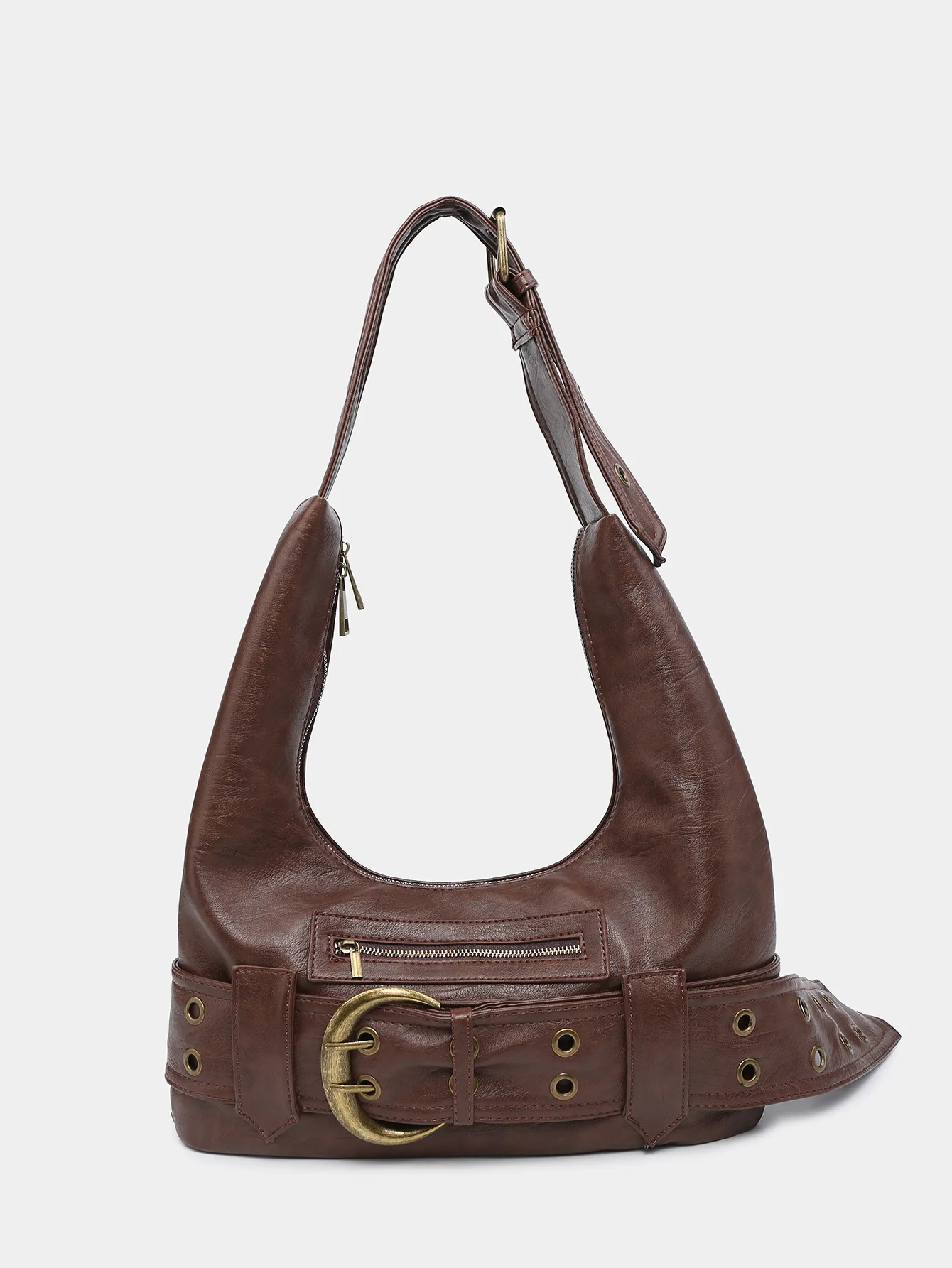 Belt buckle Women Luxury Designer Handbag And Purses PU Rivet Multiple Pockets Y2K Large Capacity Shoulder bags big totes
