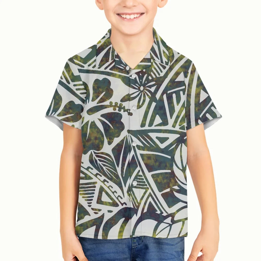 Hot Sale Polynesian Samoa Tribal Print Boy T Shirts For Children Clothing 2022 Summer Clothes Short Sleeve Cotton Kids Tee Shirt