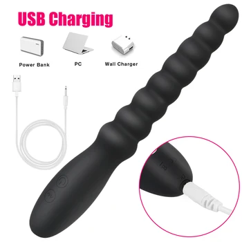 10 Speed Anal Vibrator Anal Beads Prostate Massage Dual Motor Butt Plug Stimulator USB Charge Vibrators Sex Toys For Men Women 5