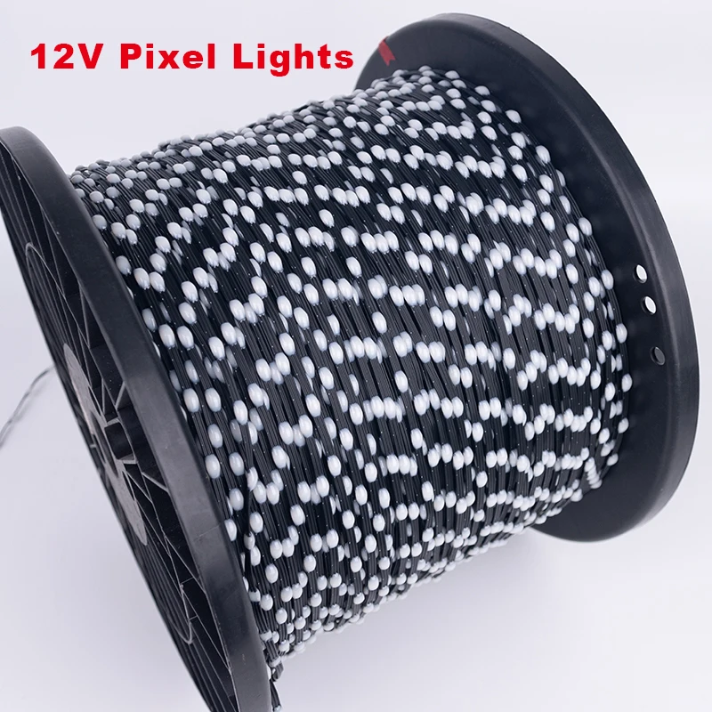 

DC12V 3PIN 15/20/25/30mm/50mm/100mm Pitch WS2811 WS2812 LED Pebble Pixel String Light RGB Addressable Full Color IP67 Black Wire