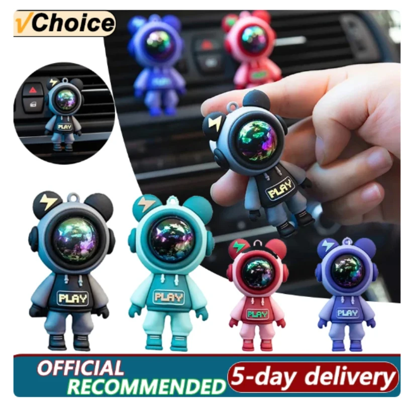 Cute Funny Cartoon Car Air Freshener Ornaments Decoration Complete Auto Vent Clips Fragrance Astronaut Figurines Accessories