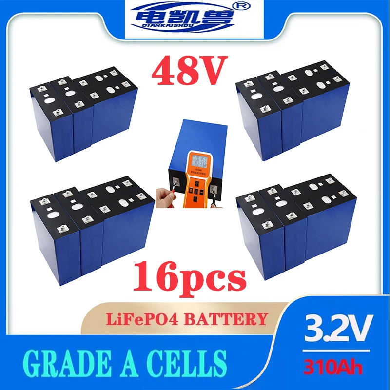 

16 new original 310Ah lifepo4 3.2V A-grade batteries DIY 48V golf cart and tourist car solar panels are tax-free in the EU/US