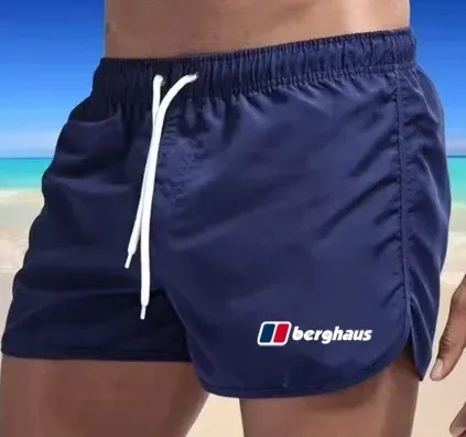 Calças de praia de secagem rápida para lazer masculino férias diariamente simples impresso roupas respirável e confortável short