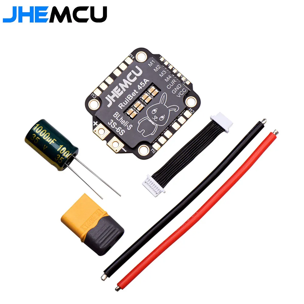 JHEMCU RuiBet 45A/55A BLHELI_S ESC 4in1 3-6S pour Drone FPV