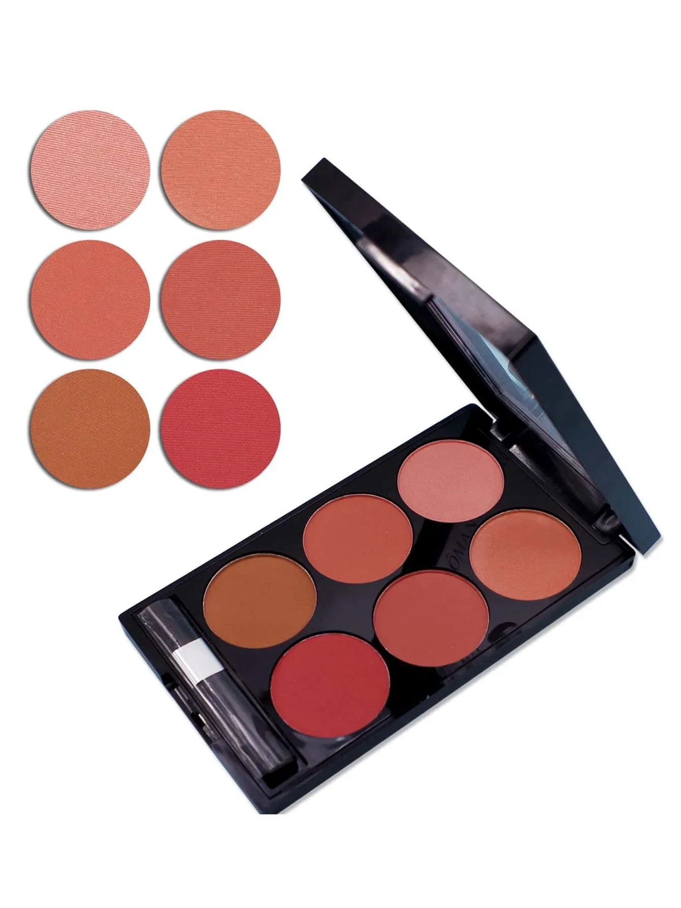 6-color blush and contouring all-in-one palette, pearlescent matte powder makeup palette 4