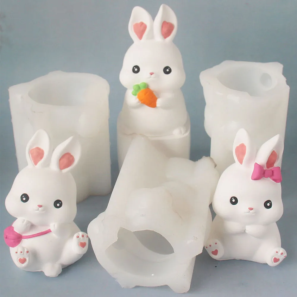 3D Niedlichen Kaninchen Silikon Form Osterhase Modell DIY Aromatherapie Gips Kerze Form Handwerk Dekorieren Werkzeug Haushalts Artikel – Detail 20