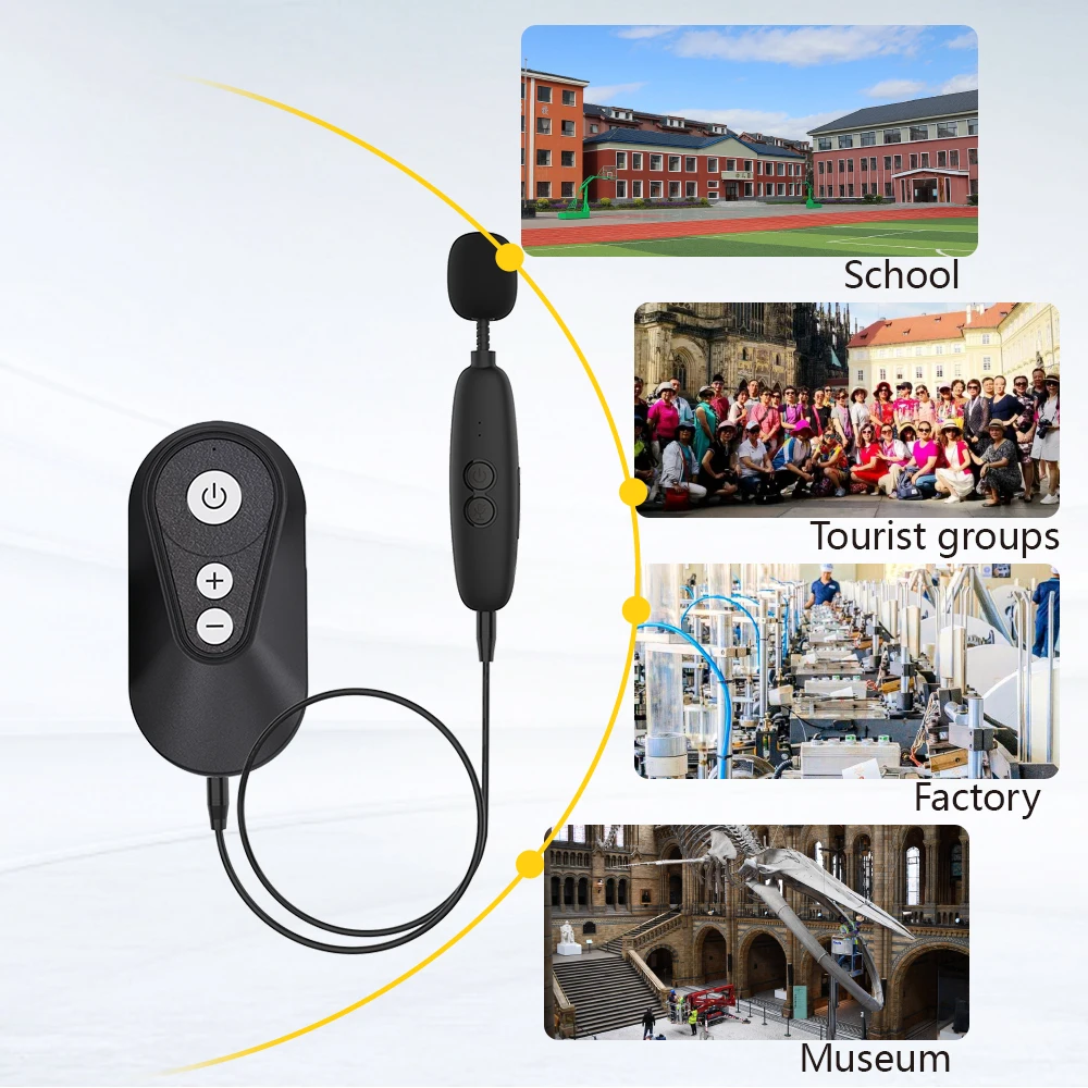 Wireless Microphone Transmitters Receivers BT Audio Adapter Auracast USB AUX Tour Guide Headsets for Church,School,Factory