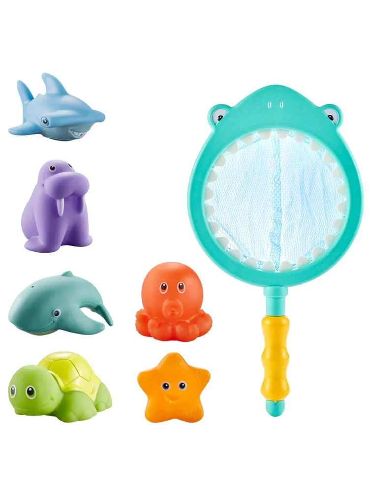 

Baby Shower Toy Water Spray Net Fishing Fish Children's Animal Pinching Joy