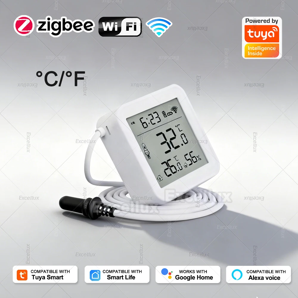 Tuya WiFi Zigbee Temperature Humidity Meter with External Probe Sensor ...