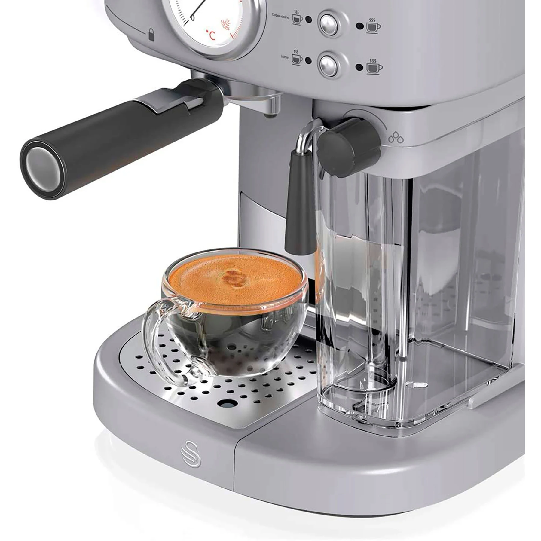 Retro Cafetera Express para Espresso Cappucino 15 Bar Vaporizador