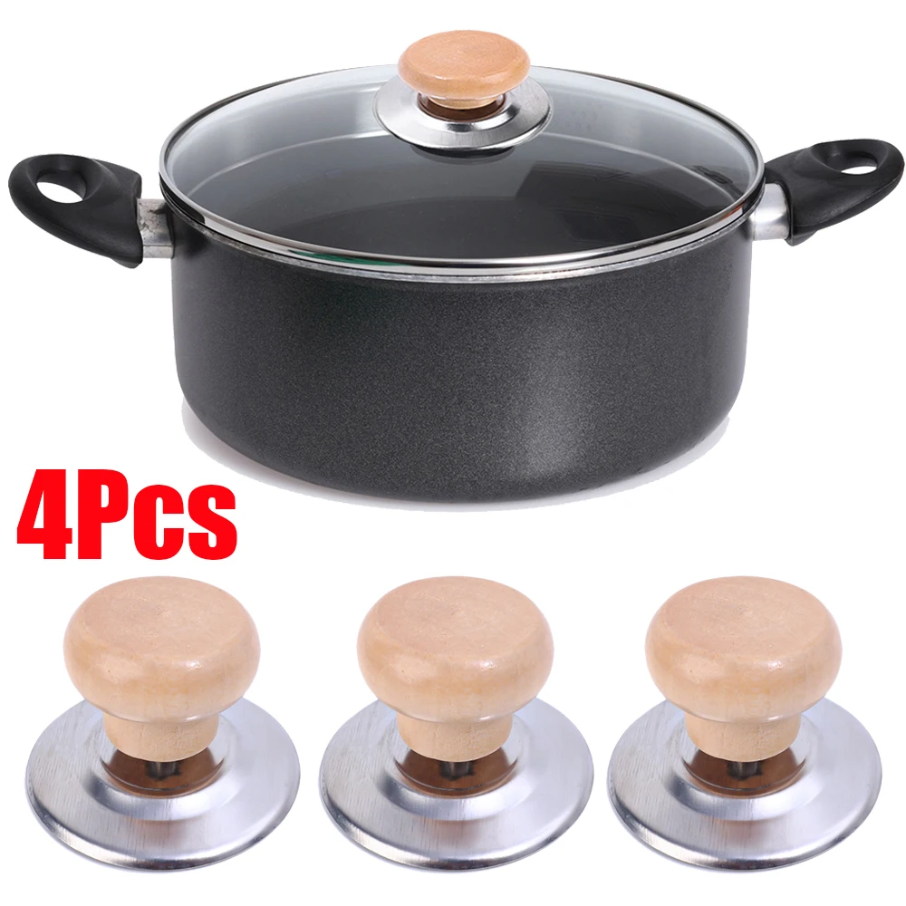 Set 8 Maniglie Coperchi Pentole In Legno - Pomelli Sostitutivi Universali Per Cucina - Foto 3