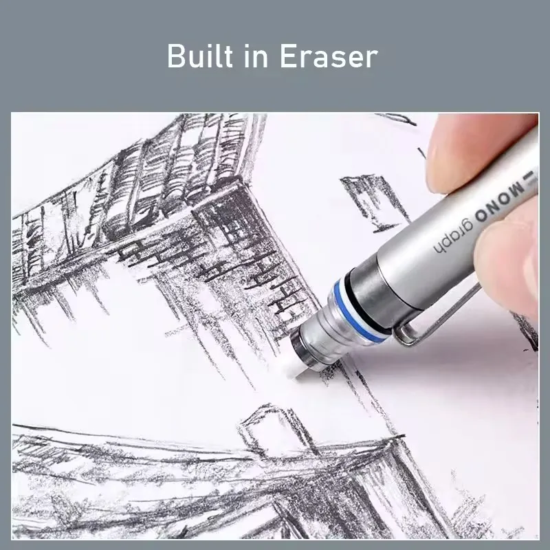 TOMBOW MONO graph fine Metal Mechanical Pencil,0.3/0.5mm Low center of gravity lapiseira for drawing and sketching Japanese Pens