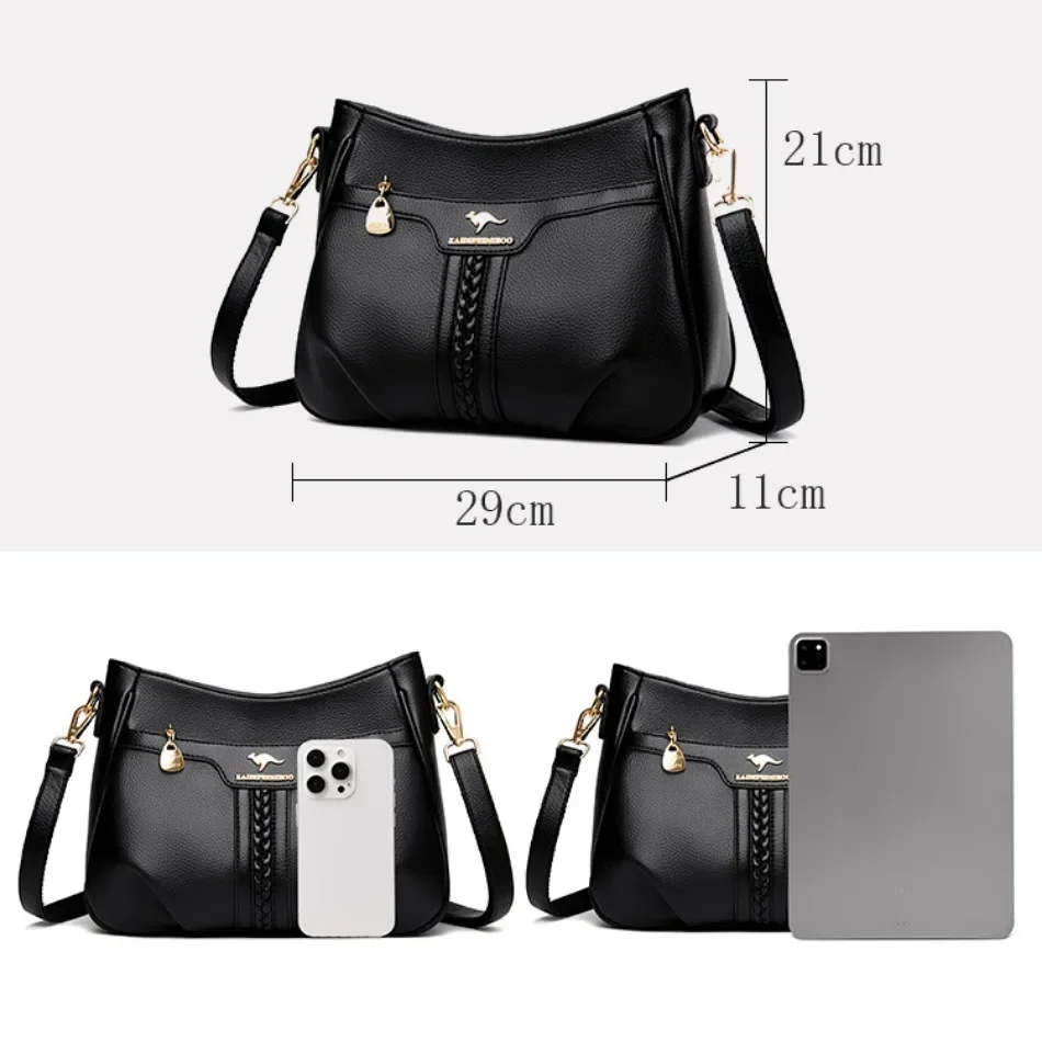 Genuine Soft Leather Women's Handbag Trend Designer Female Crossbody Bag Casual Shoulder Messenger Handbags women handbags crossbody bags
