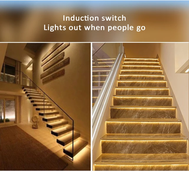 ES32 PIR - Kit de escalera LED con sensor de movimiento para escalera de  interior con luz LED rígida COB blanca de 6000 K, luz lineal blanca mini