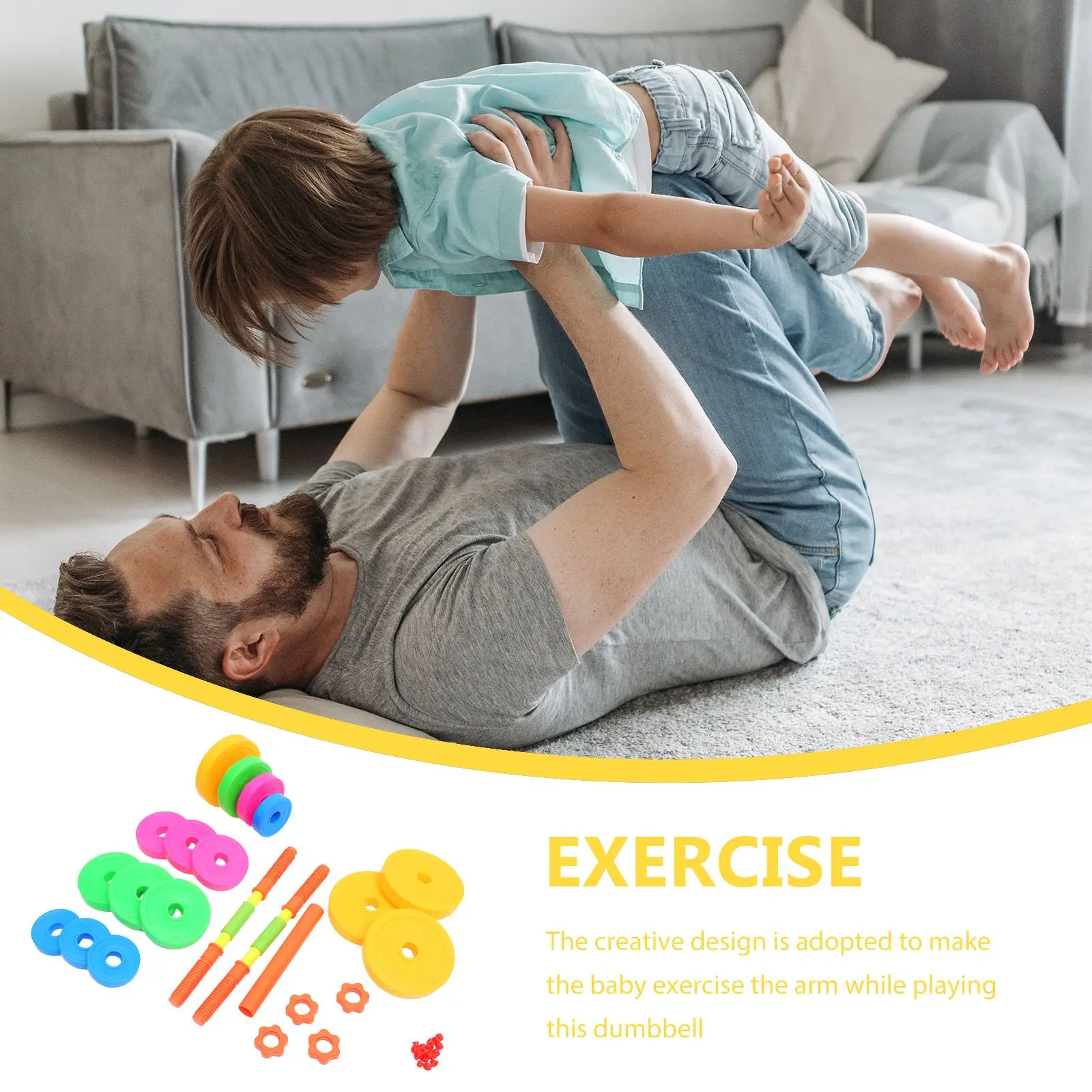 Adjustable Dumbbells Toys Plastic Dumbbells Kids Weights Water Sand Fillable Portable Fitness Equipment Exercise Tool