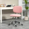 Vinsetto Fluffy Home Office Chair with Adjustable Height, Armless, Pink 3