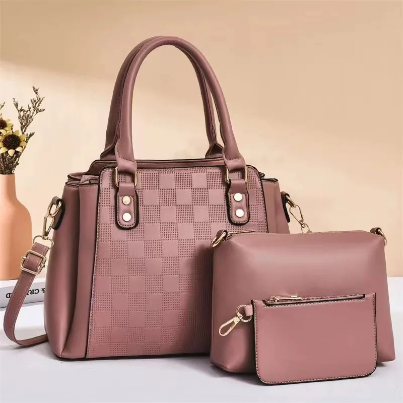 3 pieces Large handbag Tote bag Woman's purse commuter shoulder pocket