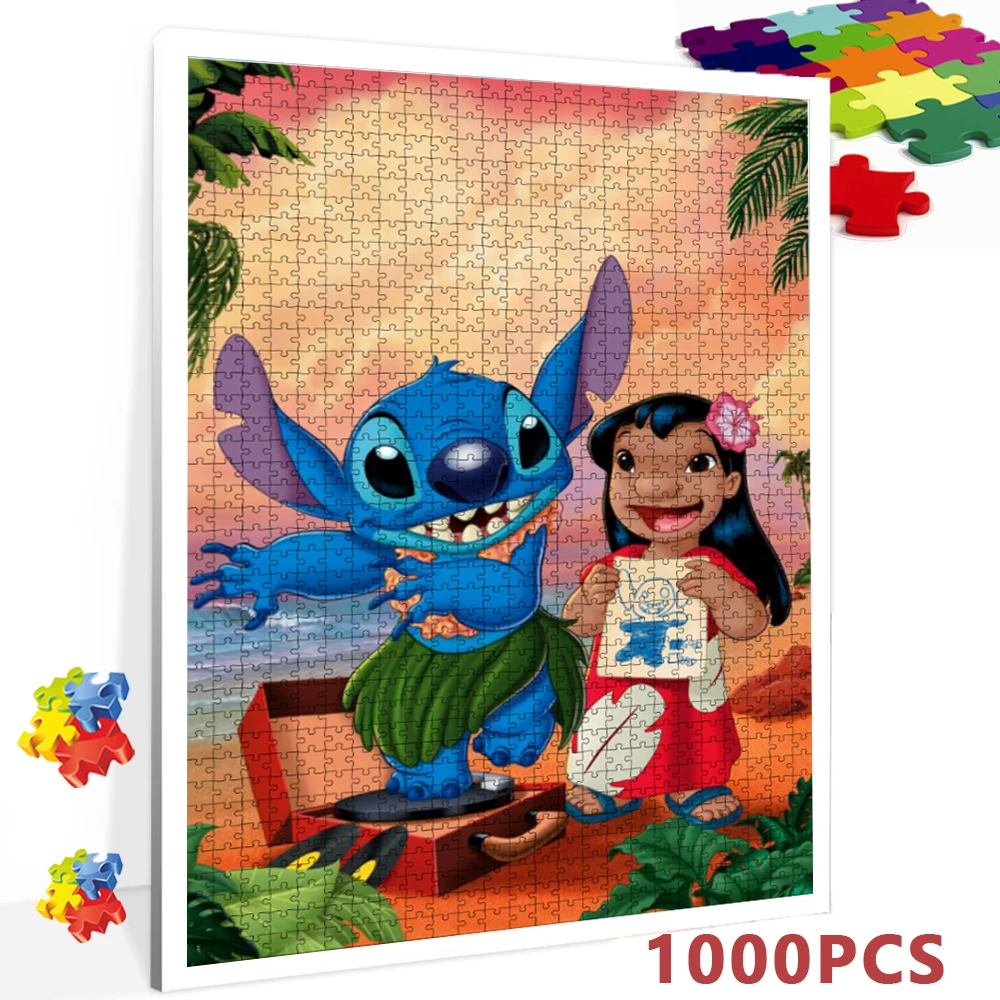 Rompecabezas de dibujos animados de Lilo & Stitch para niños, juguetes  creativos de imaginación, regalo de cumpleaños, película de Disney, Diy,  1000 piezas| | - AliExpress