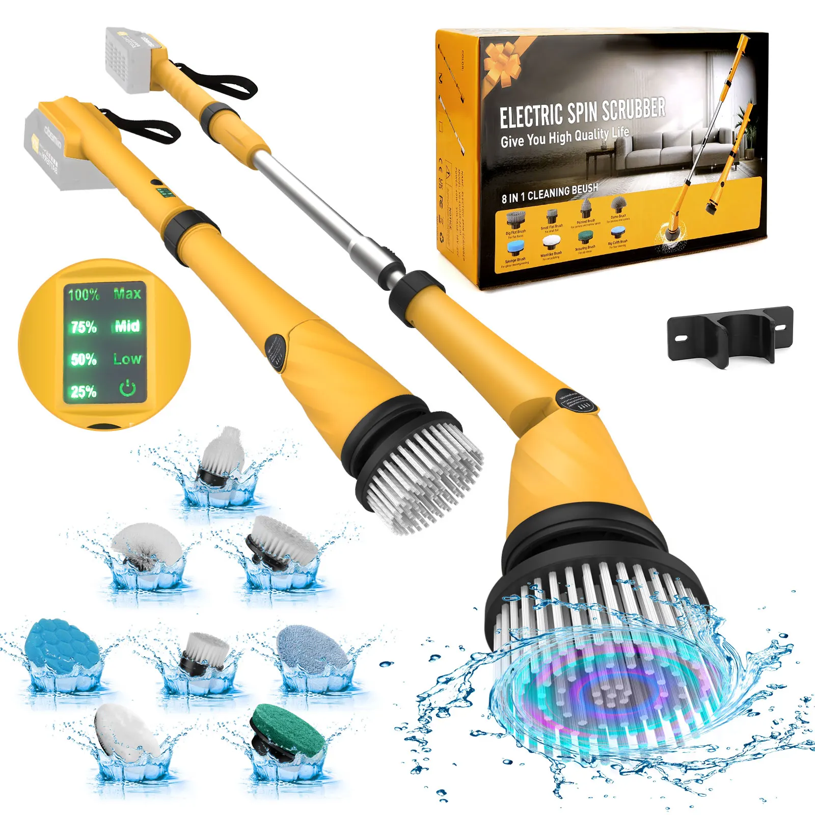 오클린 플로우X프로 F1 원 에어 2 음파 전동 칫솔 듀퐁 블루 그린 소프트 모 노즐 교체용 브러시 헤드 11 전기 스핀 스크러버 무선 청소 브러시, 홈 디월트 마키타 밀워키용, 교체 가능한 청소 헤드 8 개 포함, 21V, 1200RPM