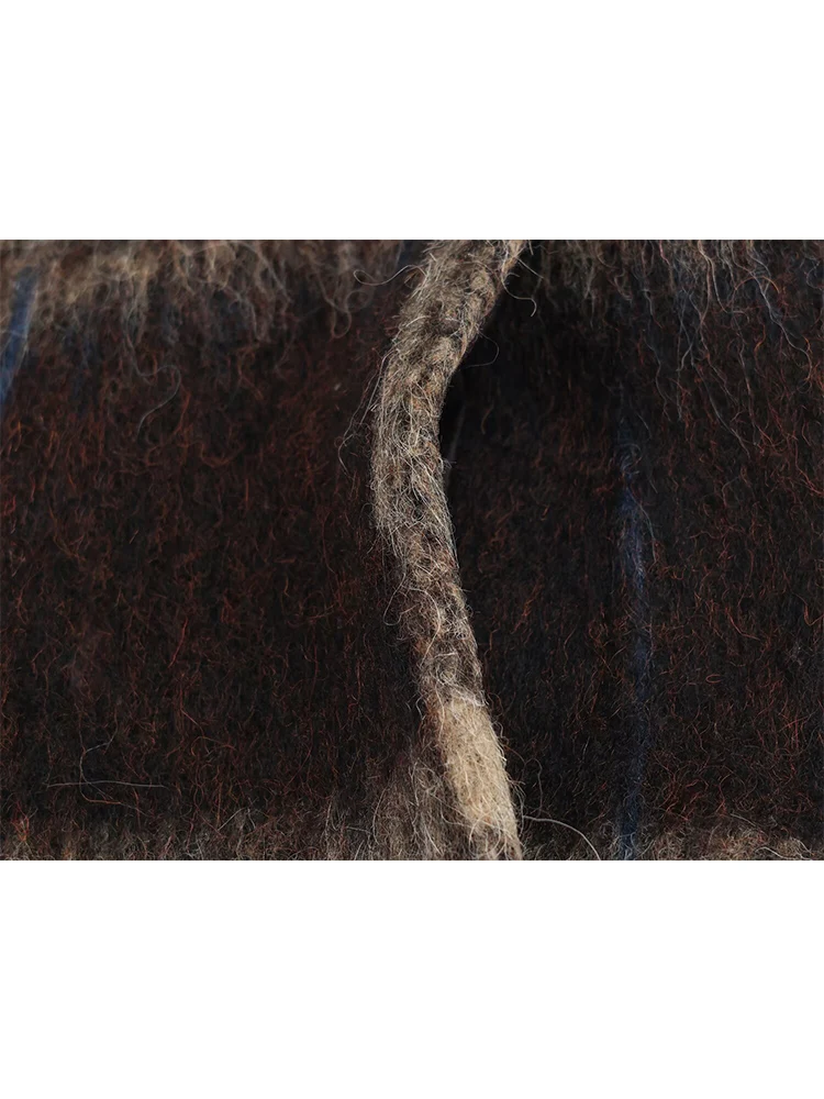 Autumn Plaid Jacket For Women Winter Warm Long Sleeve Single Breasted Coat Vintage Ladies Casual Style Loose Lapel Streetwear