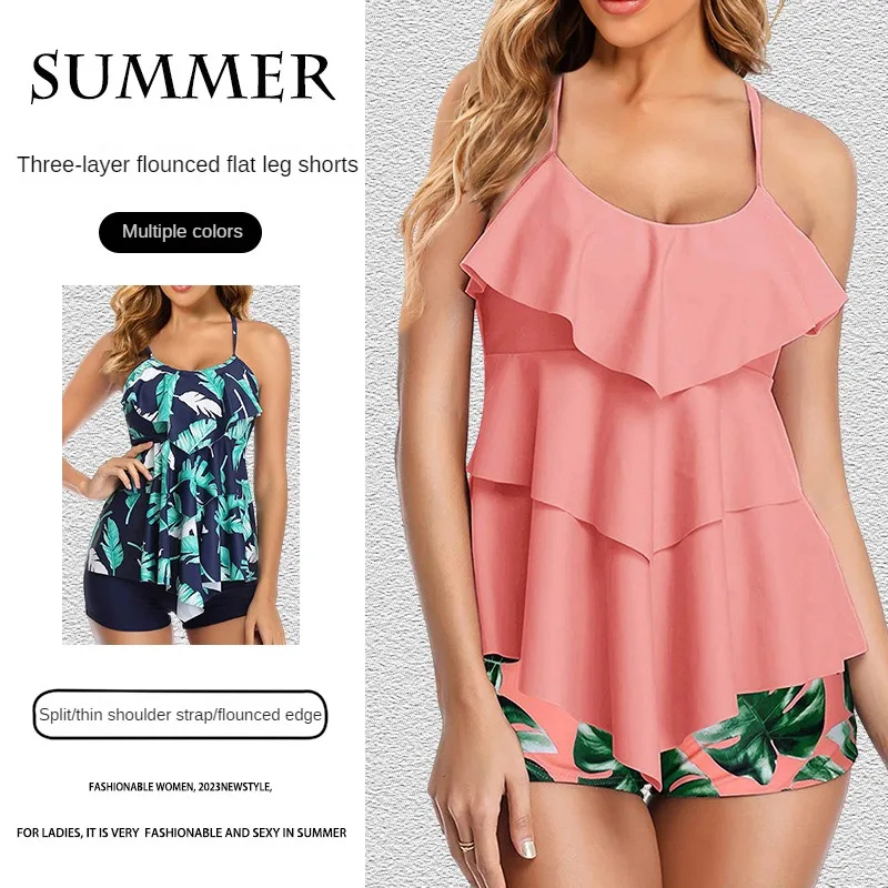 

Bikini 2023 New Women Swimwear Women's Sexy Sling Split Flat Skirt Swimsuit 2-piece Bikinis Sets Brazilian Beach Bathing Suit