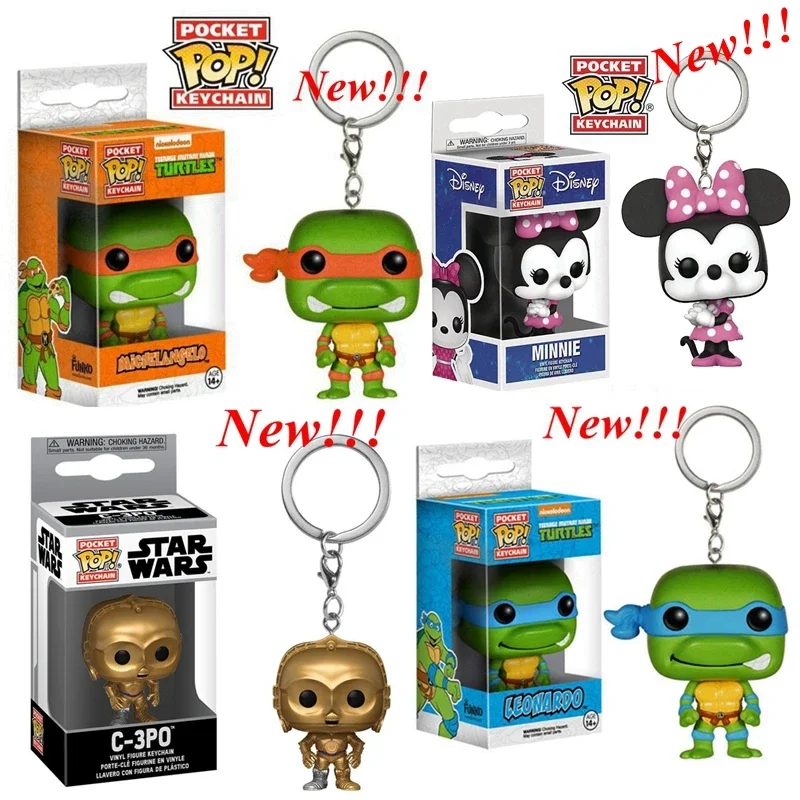 Nuovo 2024 Nuovo Portachiavi Anime Patten Leonardo Disney Minnie C-3Po Action Figure Toys Animazione Figure Dolls Portachiavi