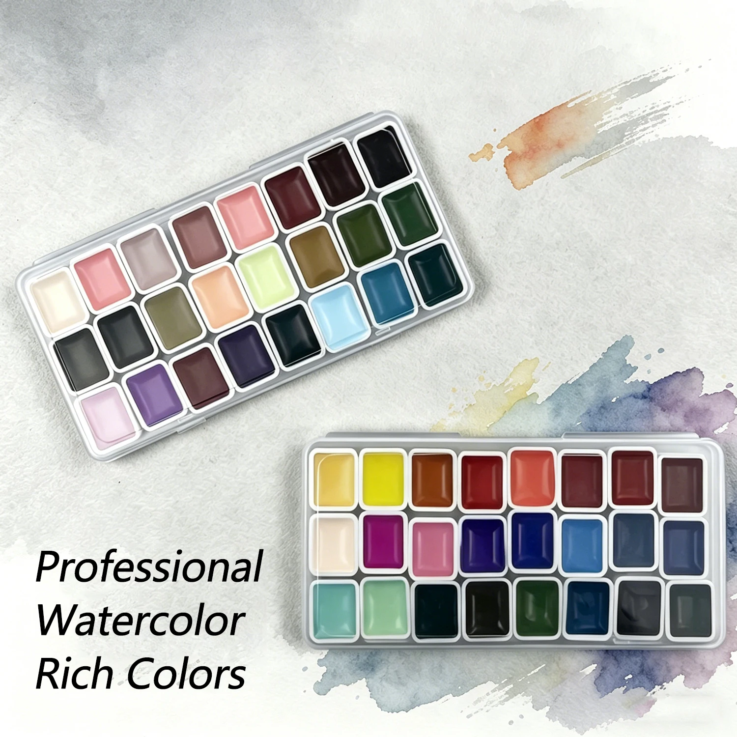 Classic 24 Colors Solid Watercolor Paints Set, Art Essential Palette for Calligraphy Creation, Painting Design, Nail Art and DIY - 5