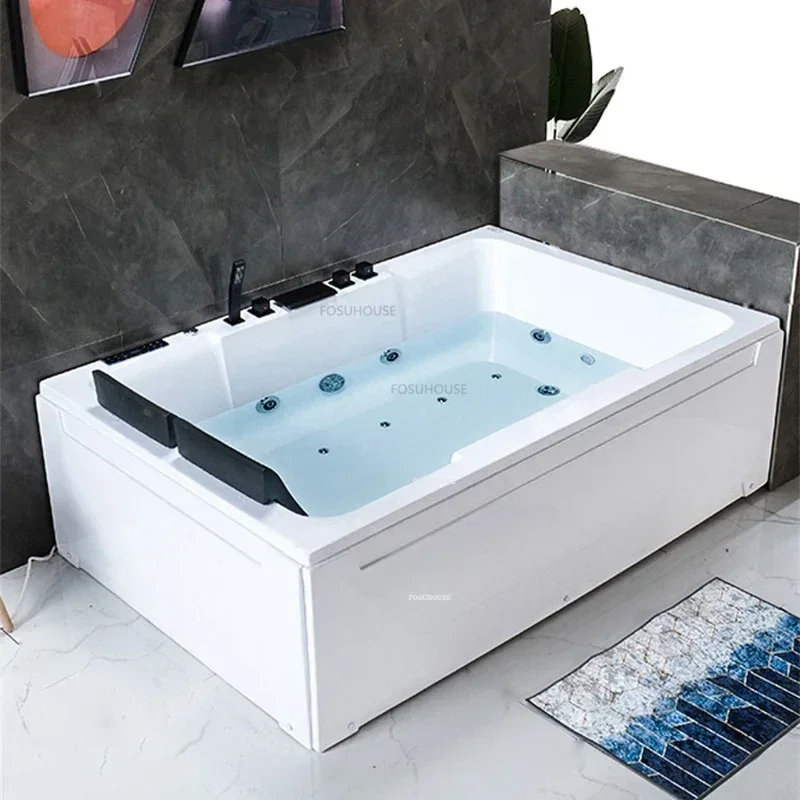Household Double People Bathtub Portable Bathroom Couple Adult Acrylic Bathtub Shower Integrated Independent Massage Bathtubs 4