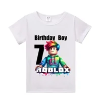 Roblox enfants T-shirts dessin animé anniversaire numéro graphique T-shirts garçons filles décontracté manches courtes hauts été enfants vêtements 5