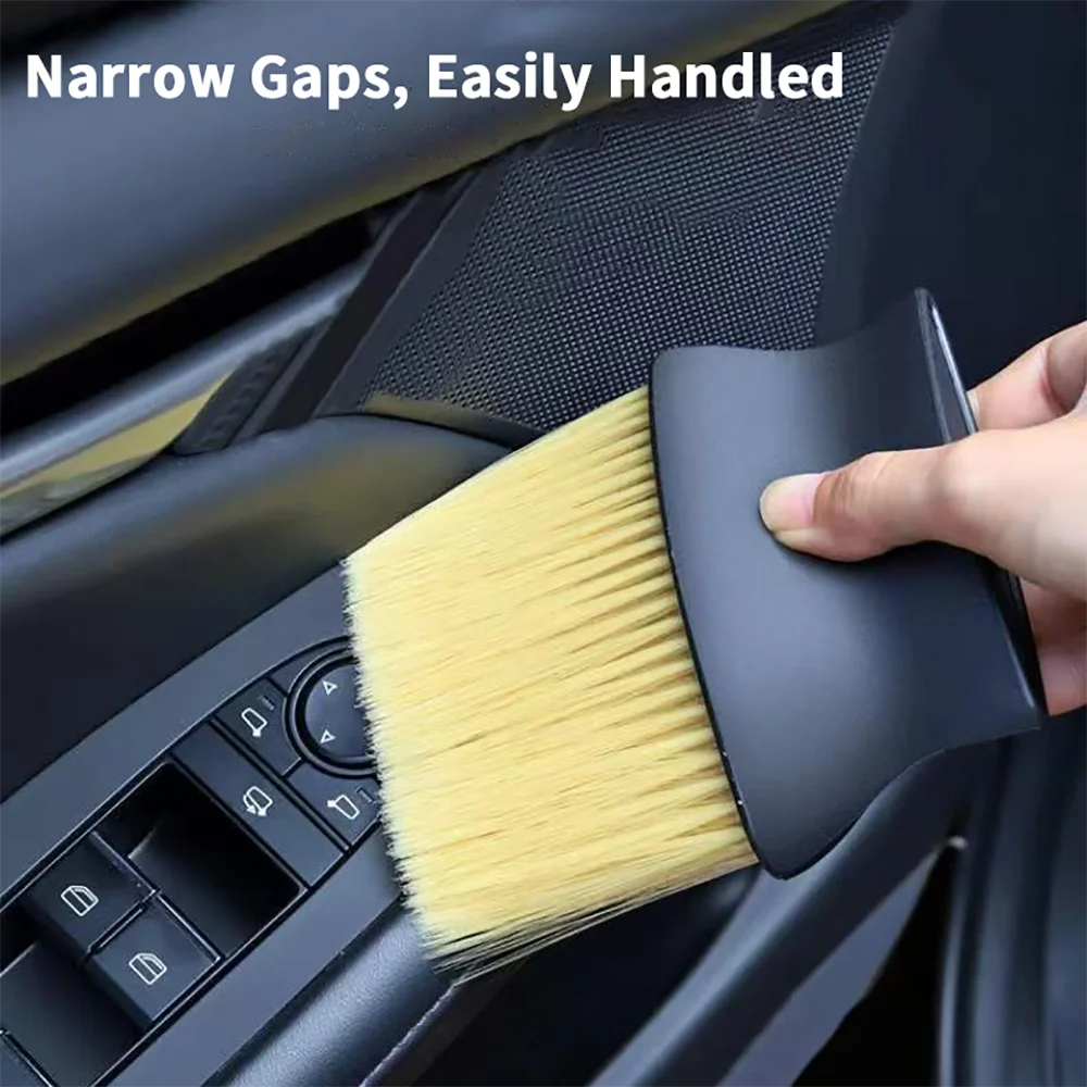 Multi-Purpose Car Cleaning Brush Soft Bristle Dust Removal Tool For Tight Spaces & Detailed Interior Cleaning