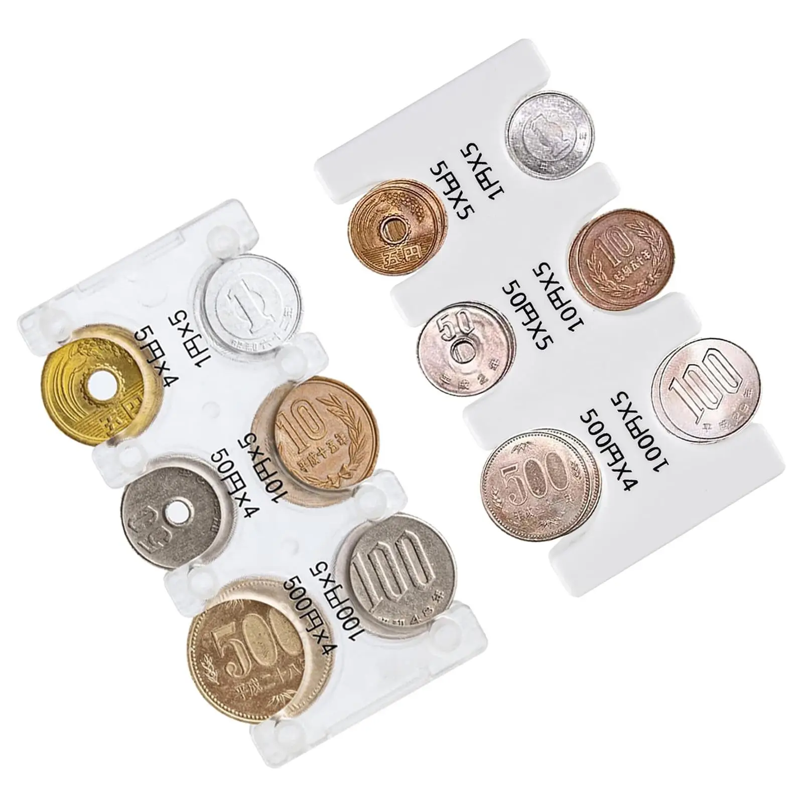 Mini Portable Coin Organizer Plastic Coin Holder Multi-Slot Japanese & Korean Currency Storage Money Management
