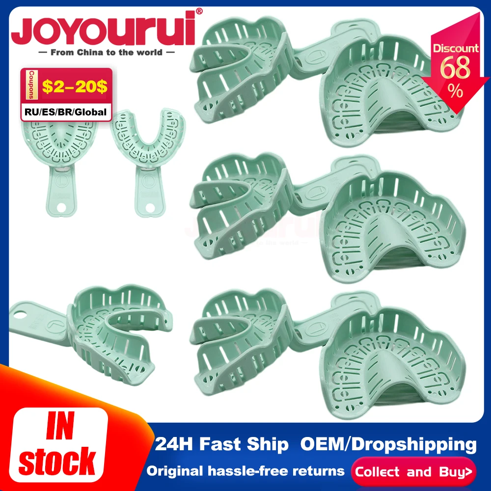 

1pcs Dental Implant Tray Full Mouth Removable Partial Mold Tray Easy To Fold Baffle Plastic S/M/L Materials Teeth Whitening
