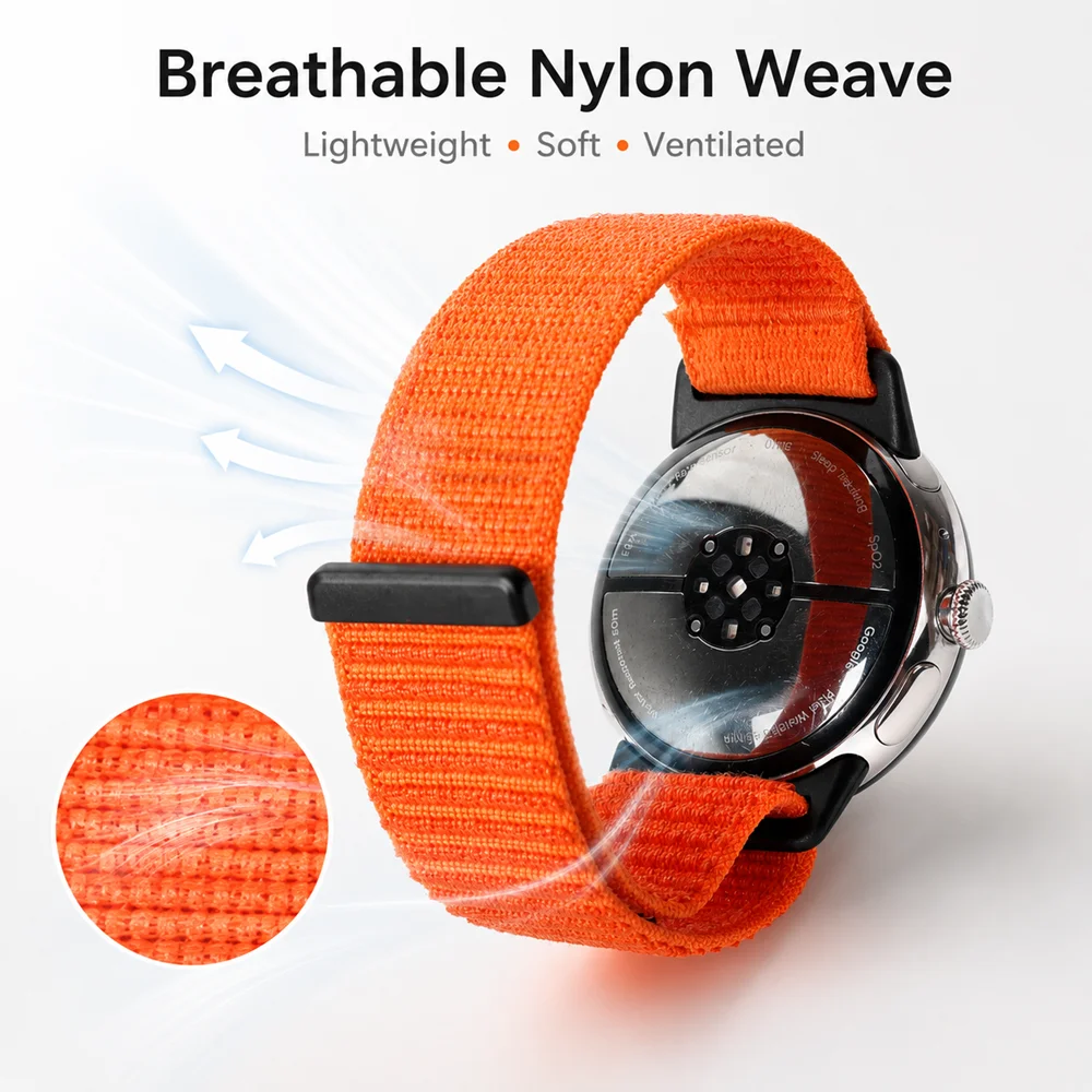 Nylon Sports Bracelet Watchband Replacement - Adjustable Strap, Universal Size
