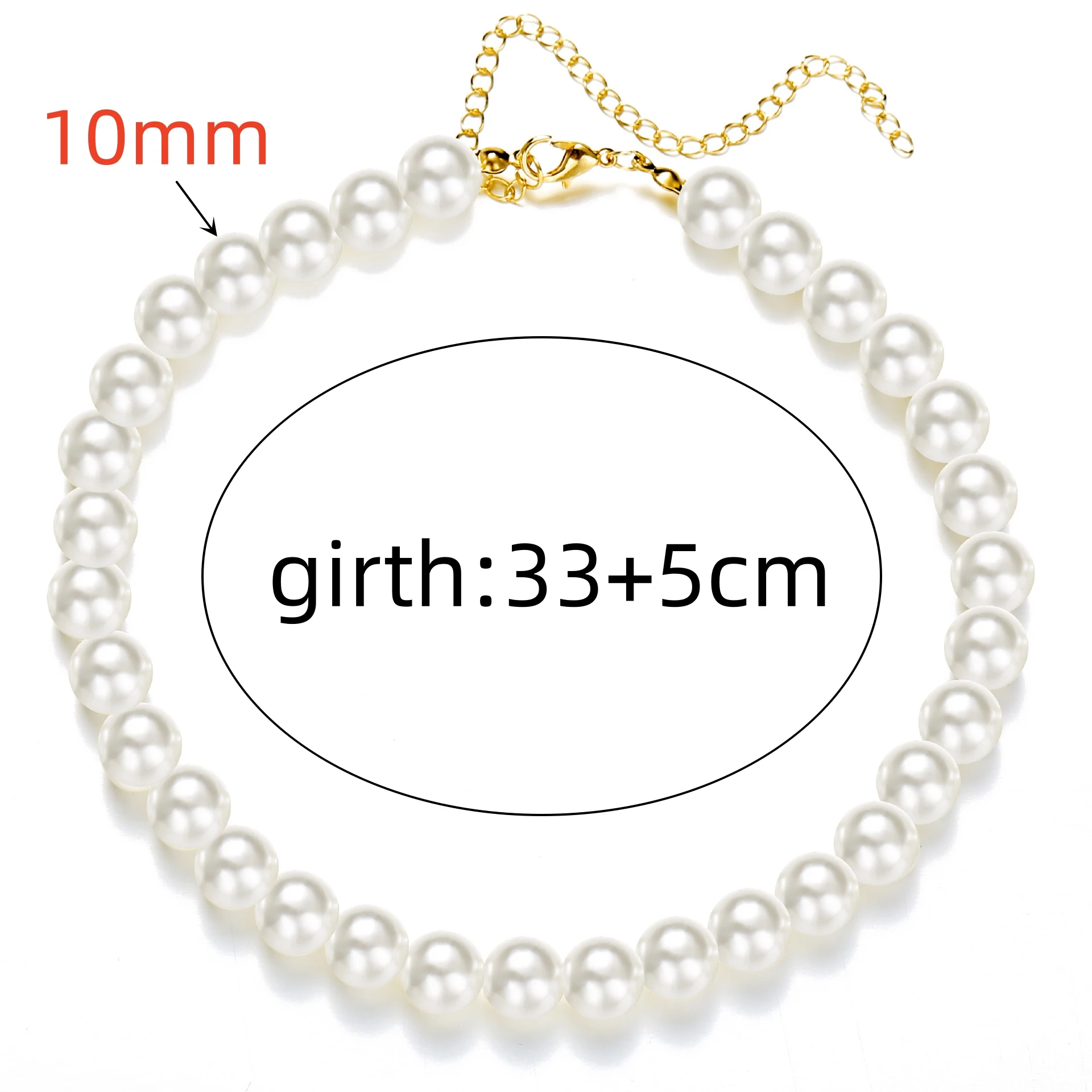 Trend 6 8 10mm White Pearl Chokers Necklace Clavicle Chain For Women Classic Elegant Wedding Neck Jewelry Love Pendant Gift
