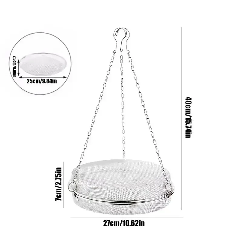 Food Drying Fish Stainless Steel Fly-Proof Round Net Hang Mesh Net Drying Rack Drying Rack Herb Drying For Shrimp Fish Fruit 6